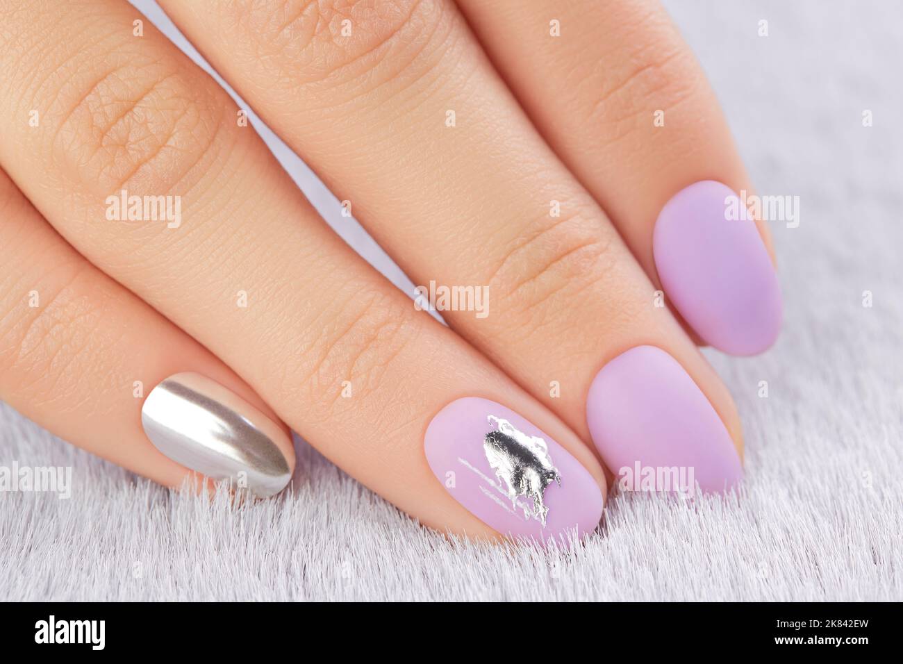 Lavender & Gold Nails | Purple nails, Concert nails, Gold nails