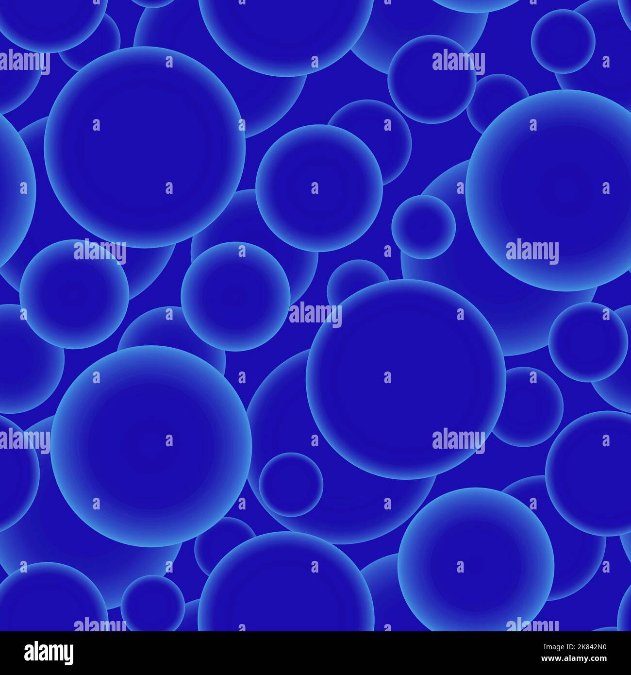 Abstract seamless pattern with azure voluminous different balls on ...