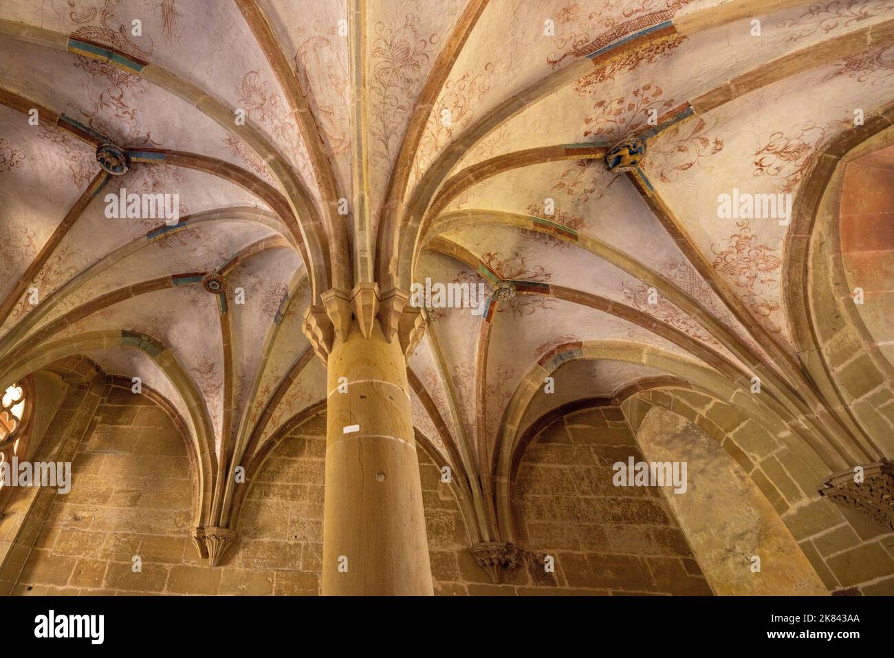 star vaults of the chapter house, Maulbronn Monastery (Kloster Maulbronn), Baden-Württemberg, Germany Stock Photo