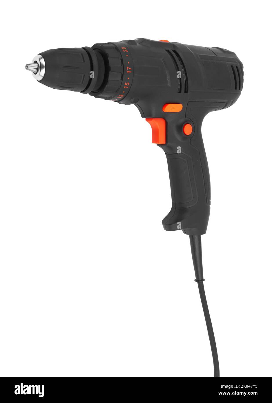 Screwdriver or drill isolated on a white background Stock Photo