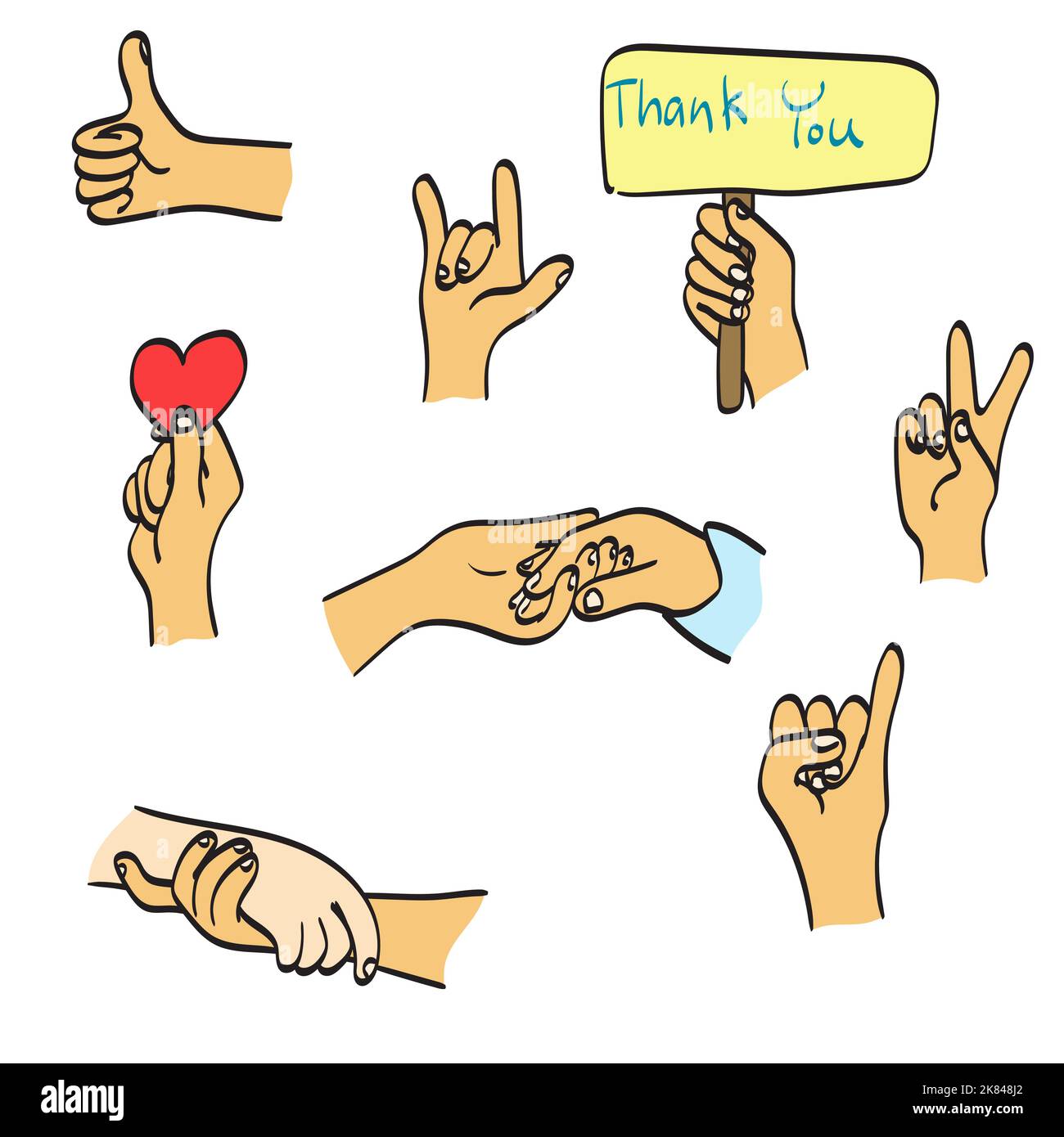 Sign language thank you Stock Vector Images - Alamy