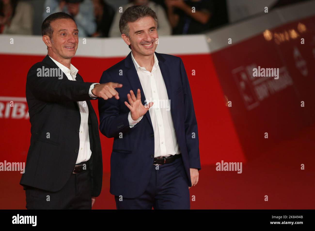 Rome, Italy. 20th Oct, 2022. (l) Salvo Ficarra and (r) Valentino Picone attend the red carpet of the movie 'La stranezza' at the opening of Rome Film Fest at Auditorium Parco della Musica. Credit: SOPA Images Limited/Alamy Live News Stock Photo