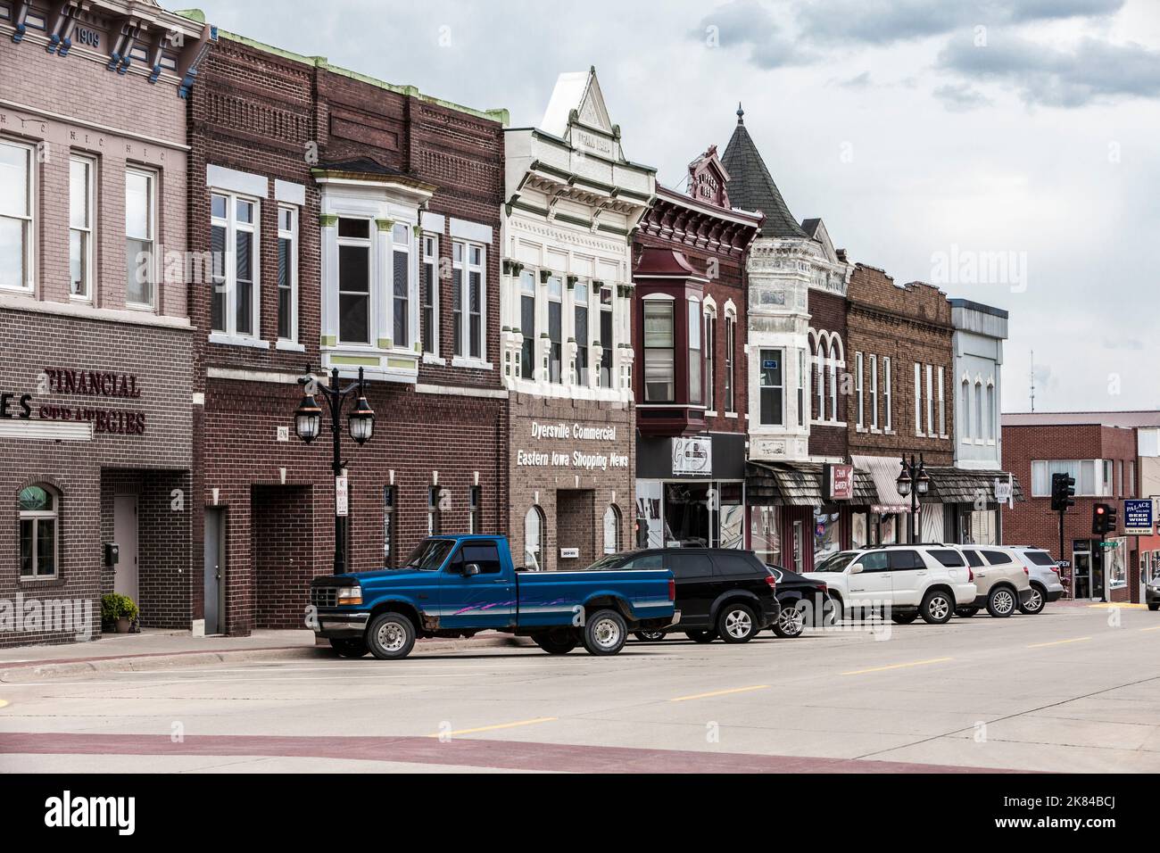 Dyersville, Iowa.  Main Street. Stock Photo