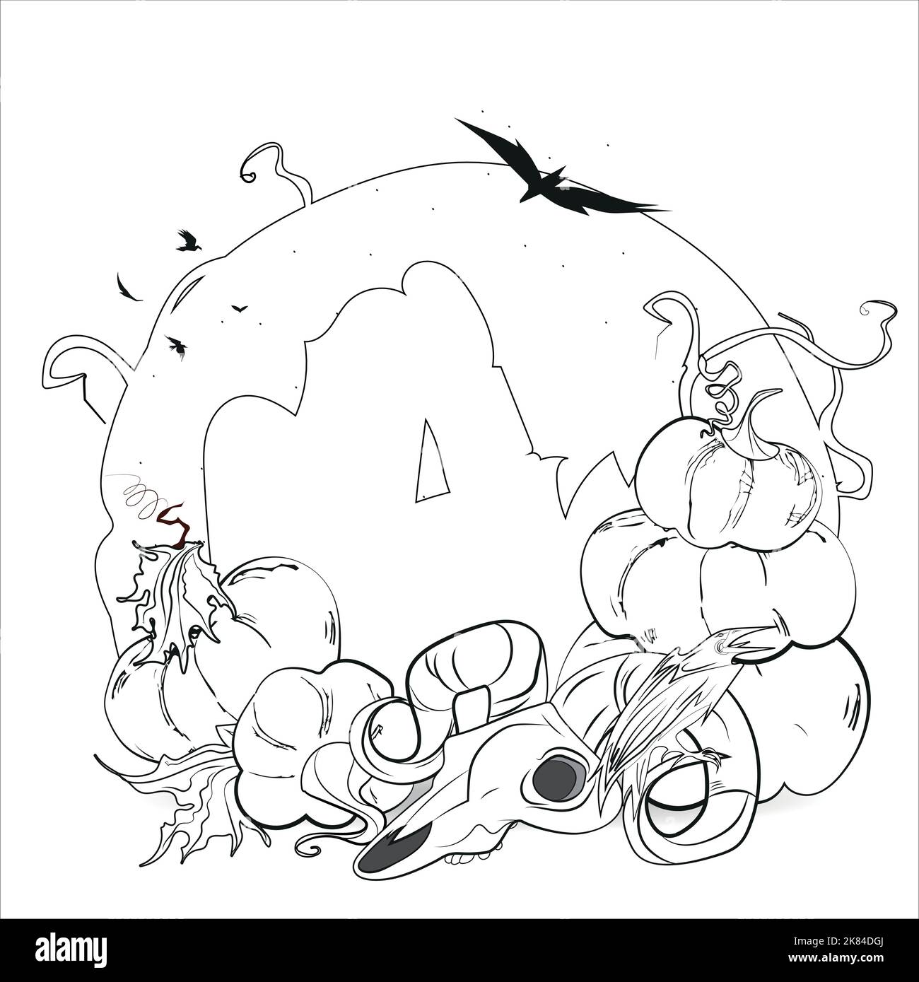 https://c8.alamy.com/comp/2K84DGJ/trick-or-treat-coloring-page-halloween-coloring-page-for-kids-cartoon-children-in-halloween-costumes-vector-illustration-2K84DGJ.jpg