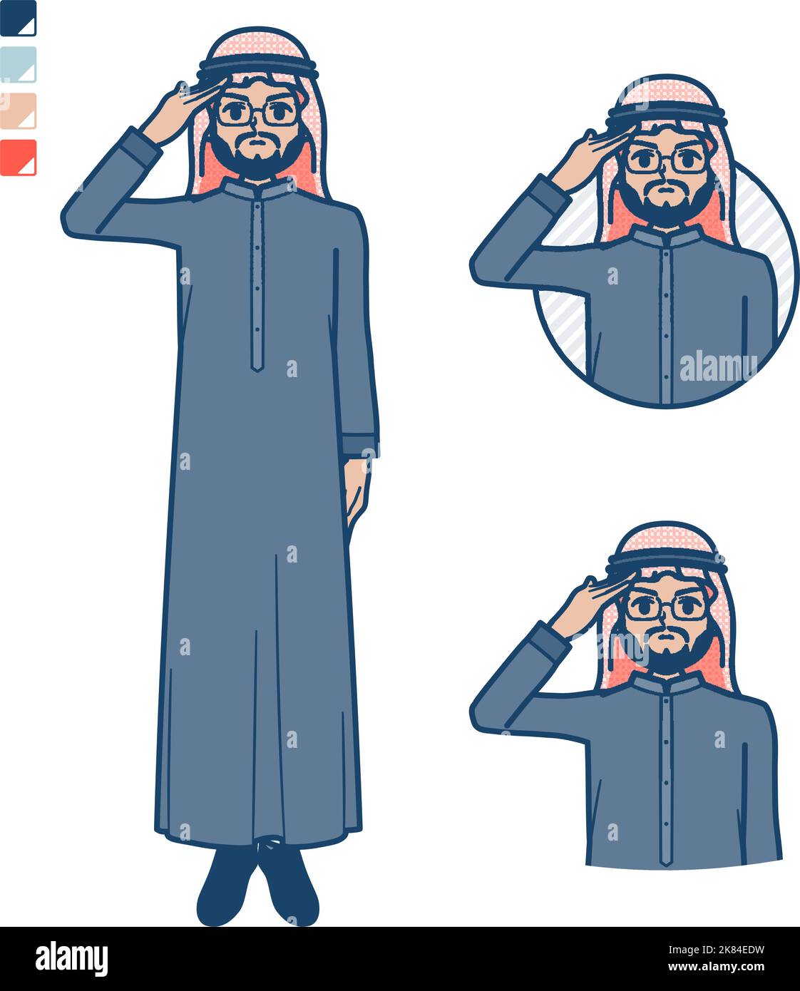 Middle Man Animation A arabian middle man in Black costume with salute images.It's vector ...
