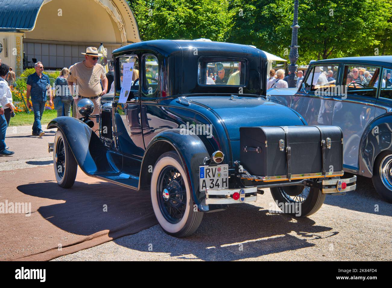 BADEN BADEN, GERMANY - JULY 2022: blue FORD MODEL A 1931, oldtimer meeting in Kurpark. Stock Photo