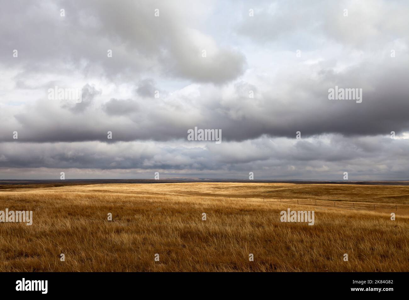 Southern Saskatchewan prairie near Grasslands National Park Stock Photo