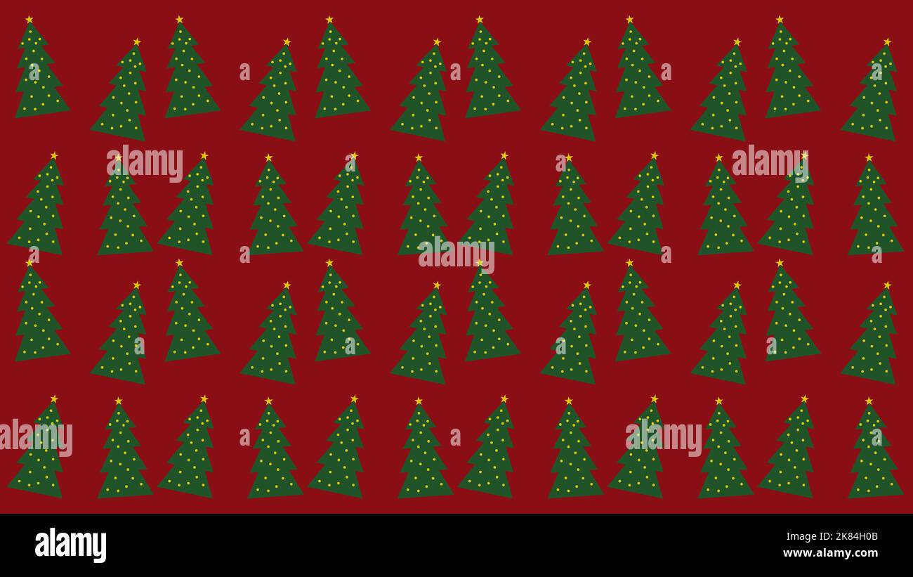 seamless-green-christmas-tree-pattern-on-red-background-stock-photo-alamy