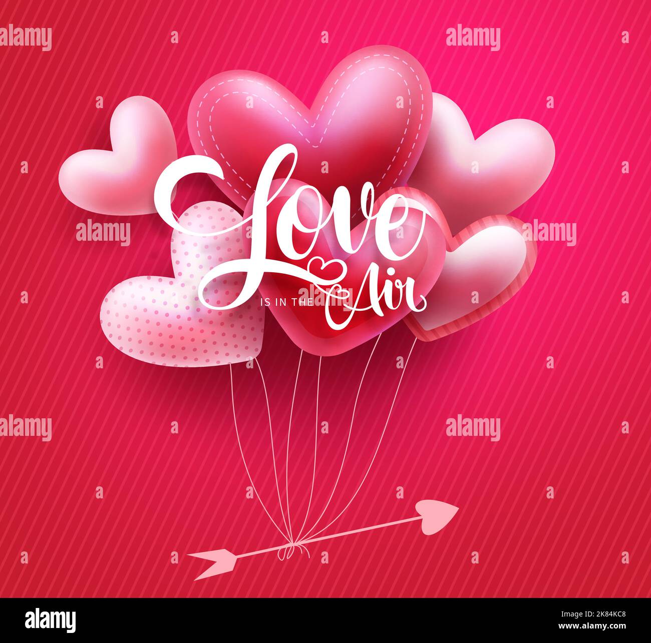 Valentine's heart balloons vector background design. Love is in the air ...
