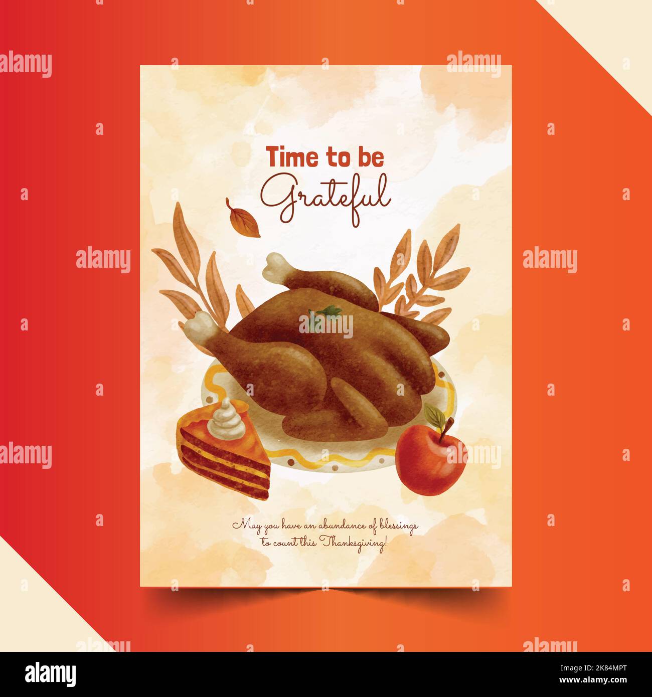 watercolor thanksgiving cards collection vector design illustration ...