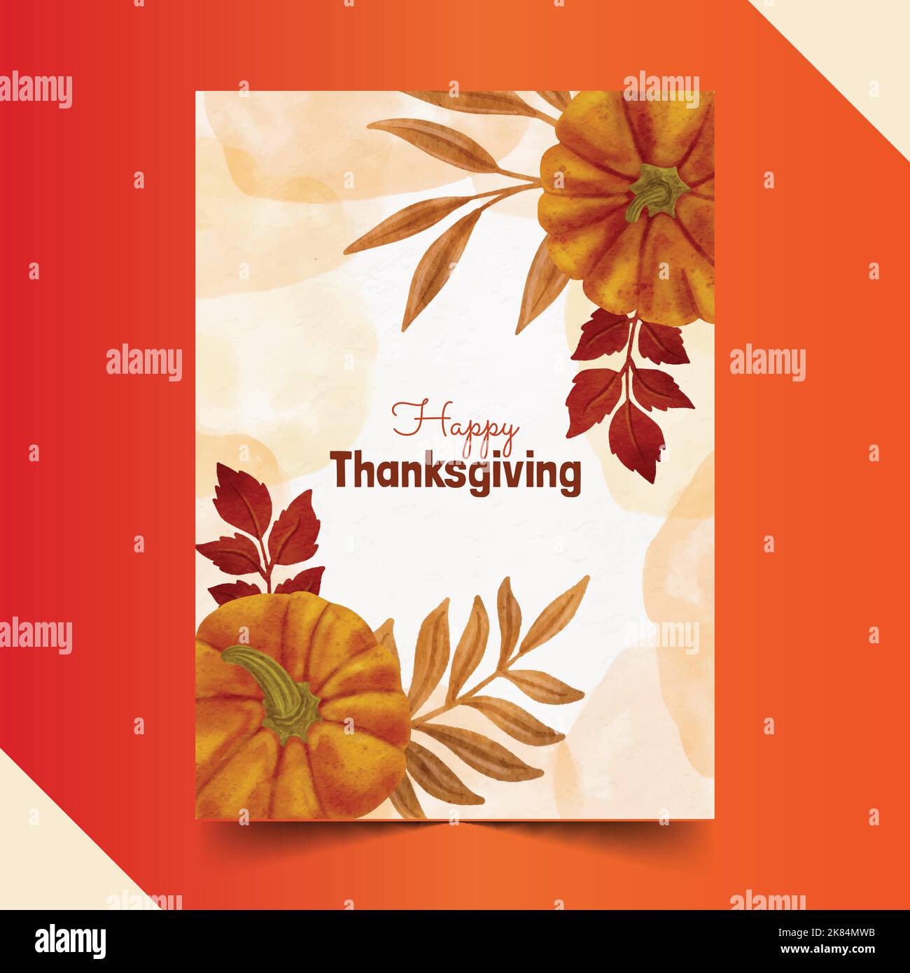 watercolor thanksgiving cards collection vector design illustration ...