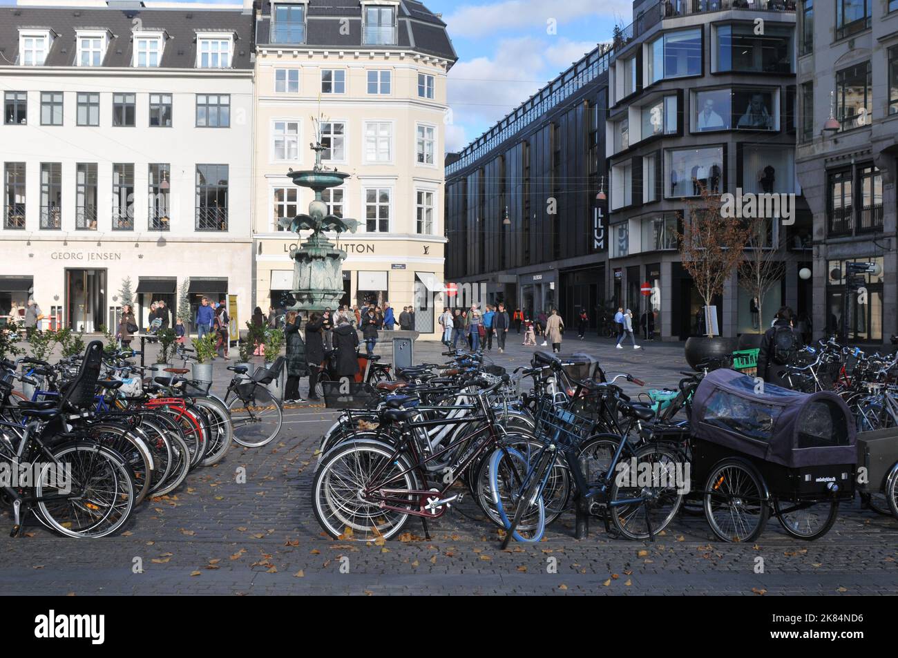 Copenhagen /Denmark/20 October 2022 / Denamrk as biker nation danes ride bicycles on job and fitness and hobby and as transport iinc apital and whole nation and danes also ride on bike lkanes and parted on bike parking place in capital.in Copenhagen.(Photo..Francis Dean/Dean Pictures. Stock Photo
