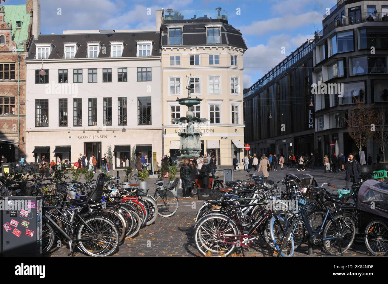 Copenhagen /Denmark/20 October 2022 / Denamrk as biker nation danes ride bicycles on job and fitness and hobby and as transport iinc apital and whole nation and danes also ride on bike lkanes and parted on bike parking place in capital.in Copenhagen.(Photo..Francis Dean/Dean Pictures. Stock Photo