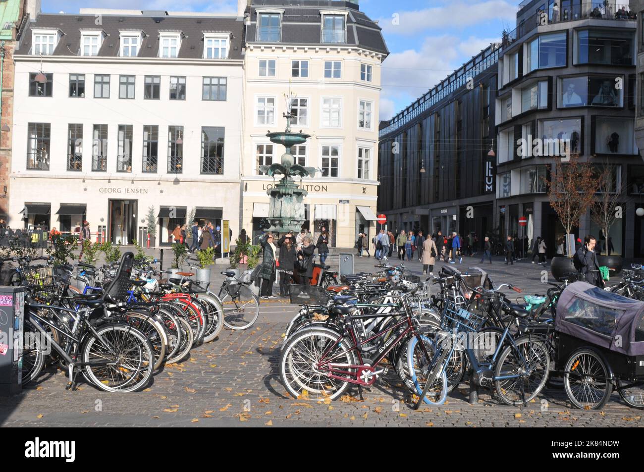 Copenhagen /Denmark/20 October 2022 / Denamrk as biker nation danes ride bicycles on job and fitness and hobby and as transport iinc apital and whole nation and danes also ride on bike lkanes and parted on bike parking place in capital.in Copenhagen.(Photo..Francis Dean/Dean Pictures. Stock Photo
