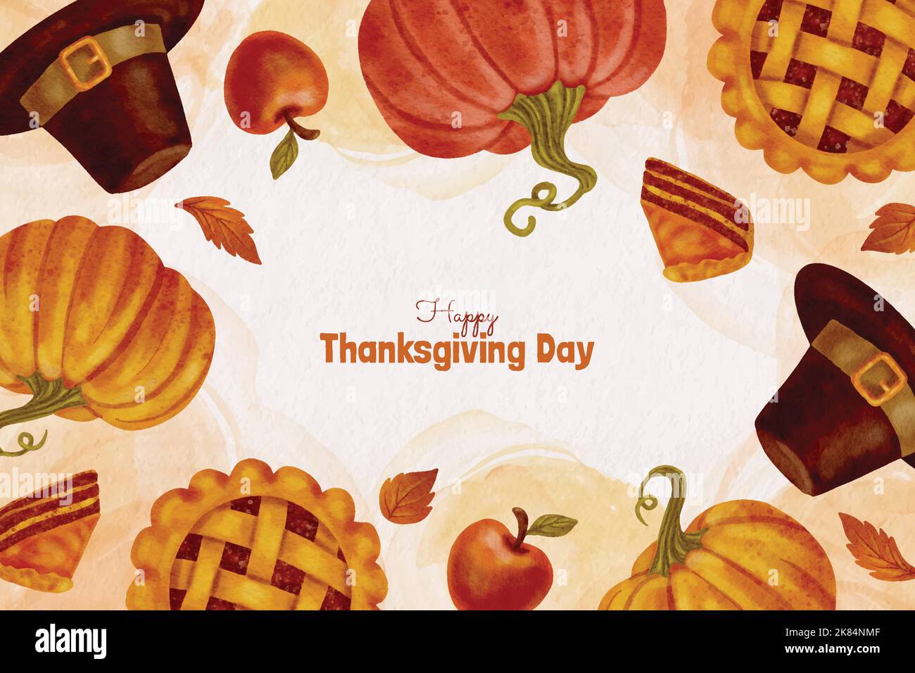 watercolor thanksgiving background vector design illustration Stock ...