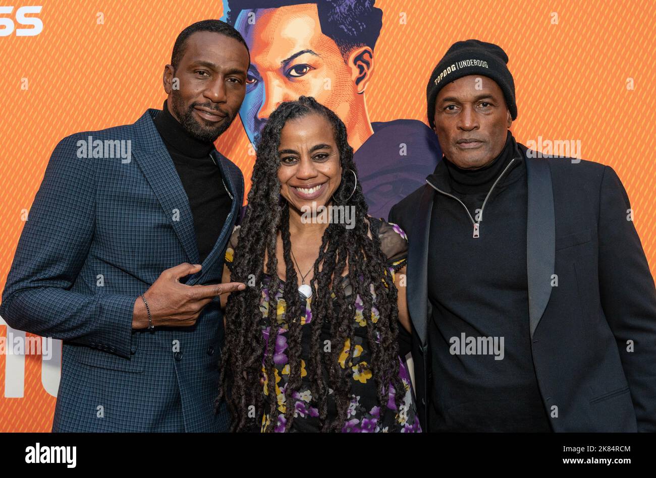 Leon Preston Robinson, Suzan-Lori Parks and Kenny Leon attend opening