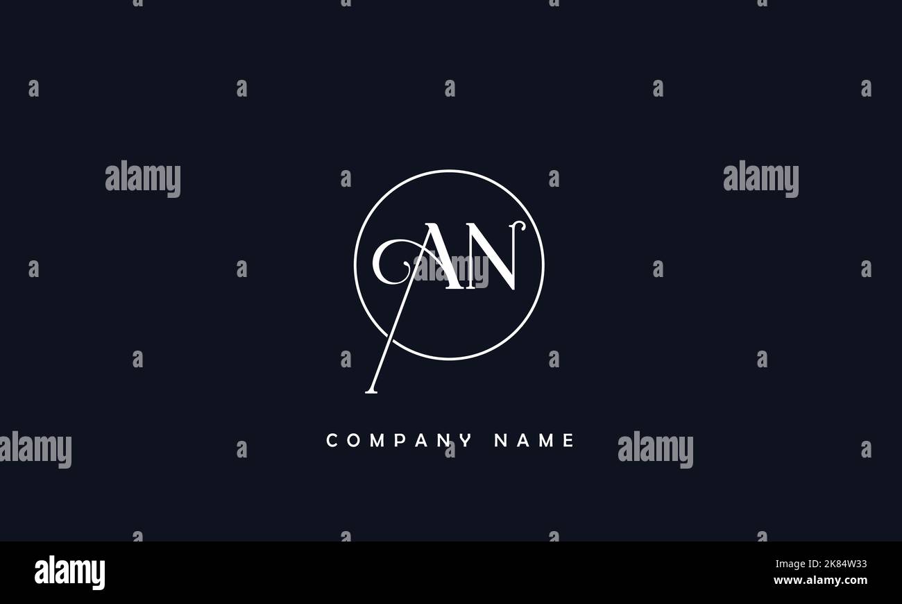 AN,NA Abstract Letters Logo Monogram Stock Vector