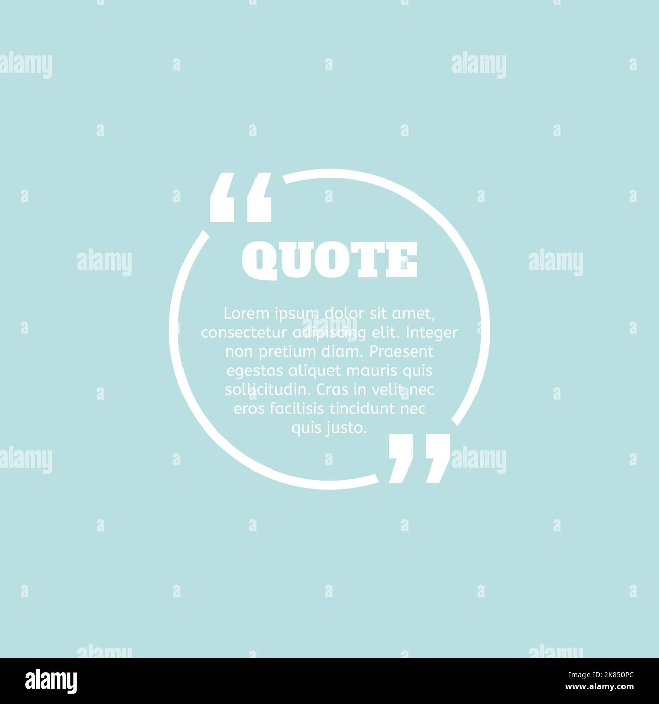 Talk bubble quotation frame. Quote card creative template. Vector