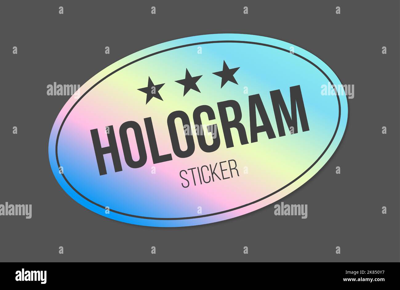 Holographic stickers. Holography gloss shapes. Vector gradient labels