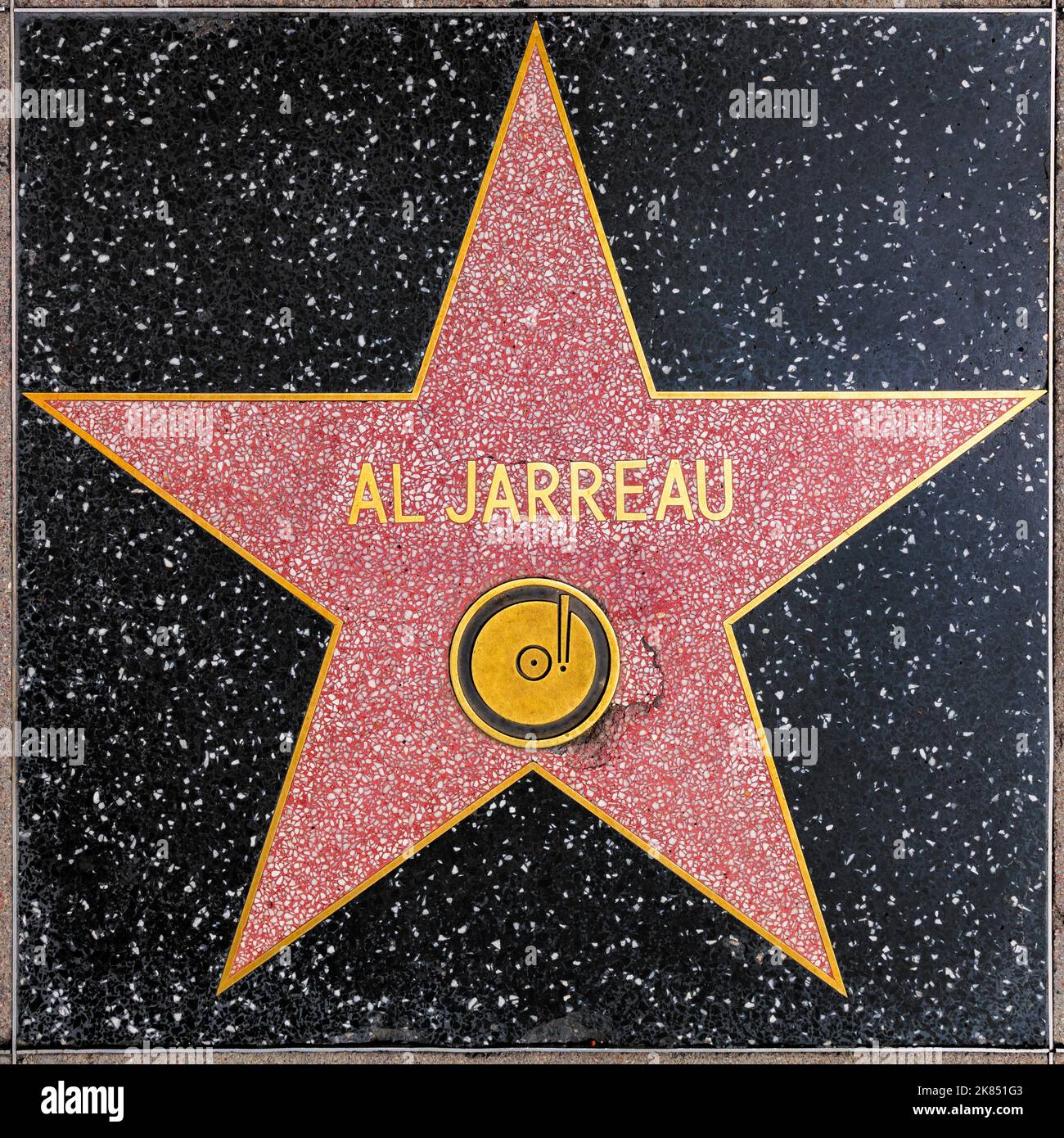 Los Angeles, USA - March 5, 2019: closeup of Star on the Hollywood Walk