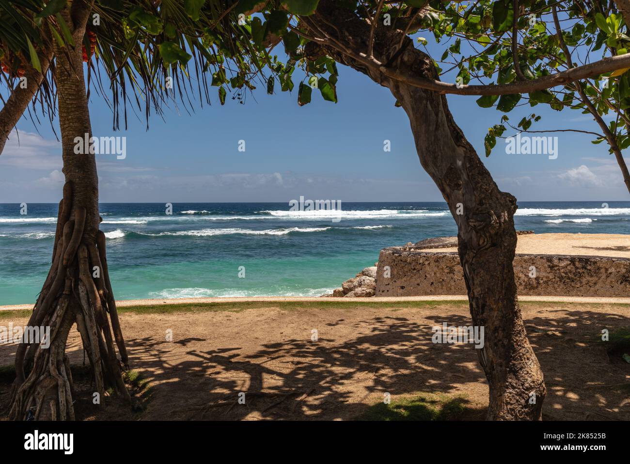 Popular Melasti Beach (Pantai Melasti), Bukit, Bali, Indonesia. Stock Photo