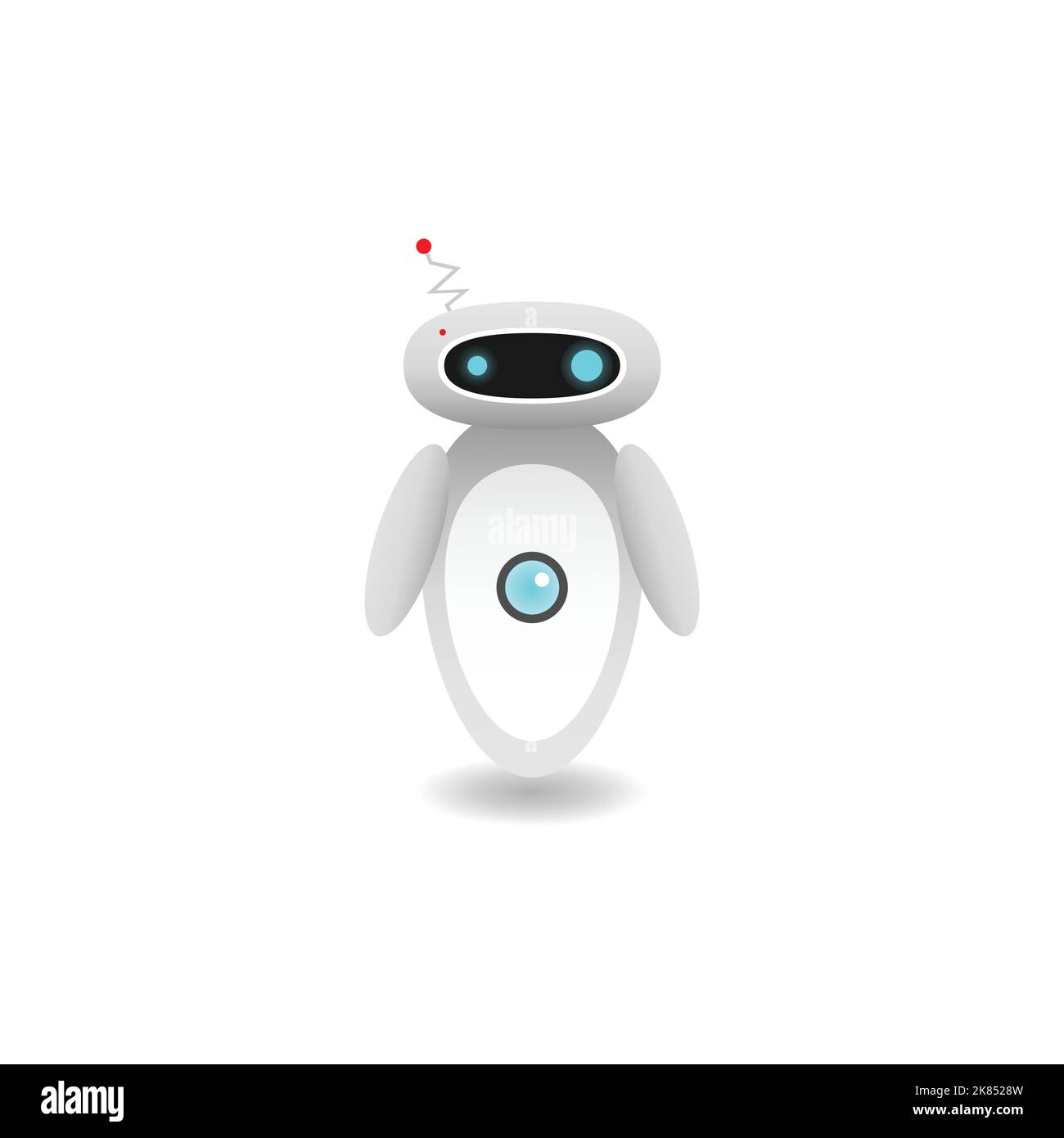 Futuristic Android Robot Character. Clip Art Vector Cartoon Illustration Design. Stock Vector
