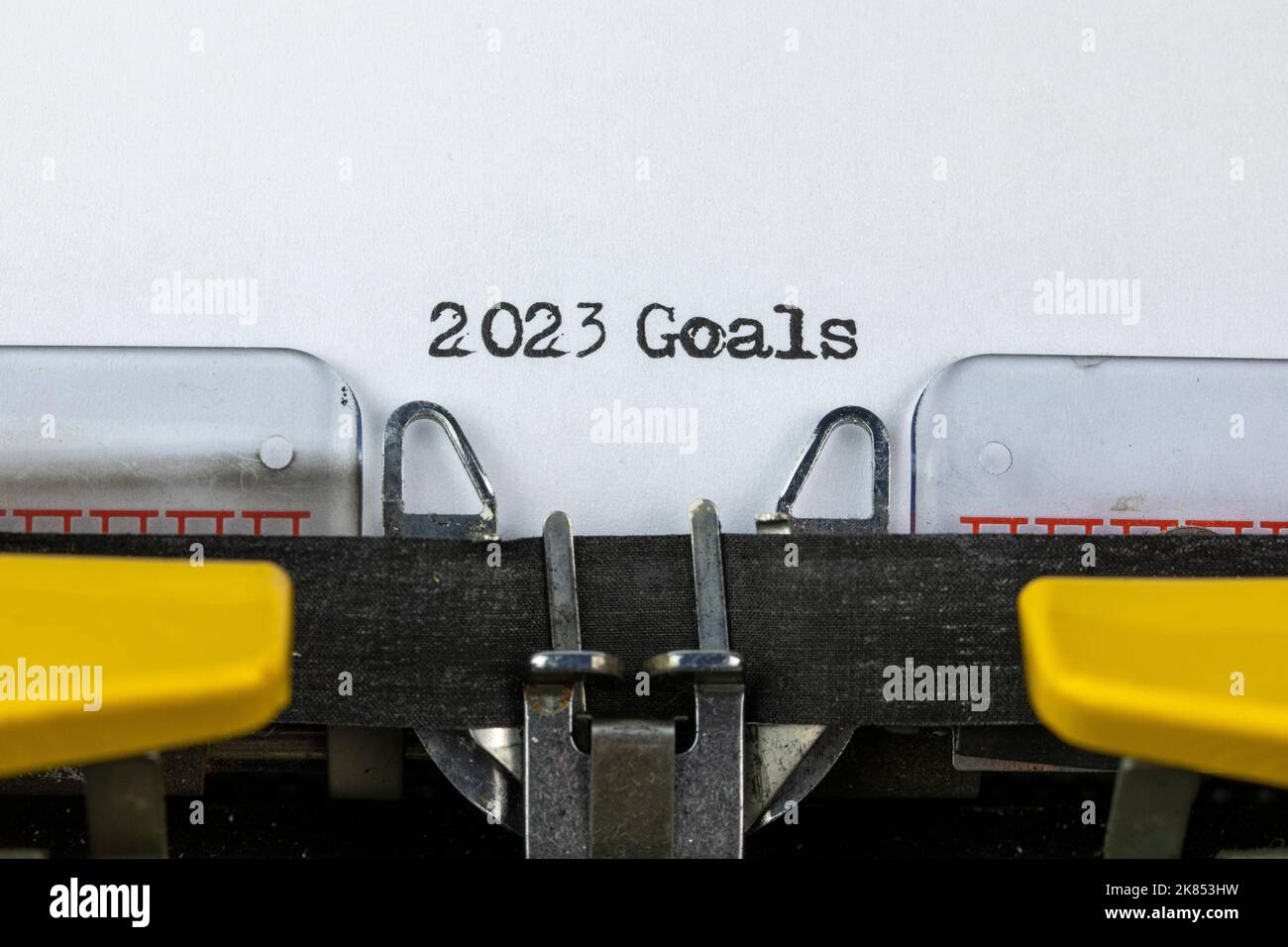 2023 Goals written on an old typewriter Stock Photo