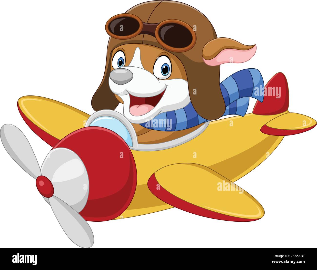 Cartoon little dog operating a plane Stock Vector Image & Art Alamy
