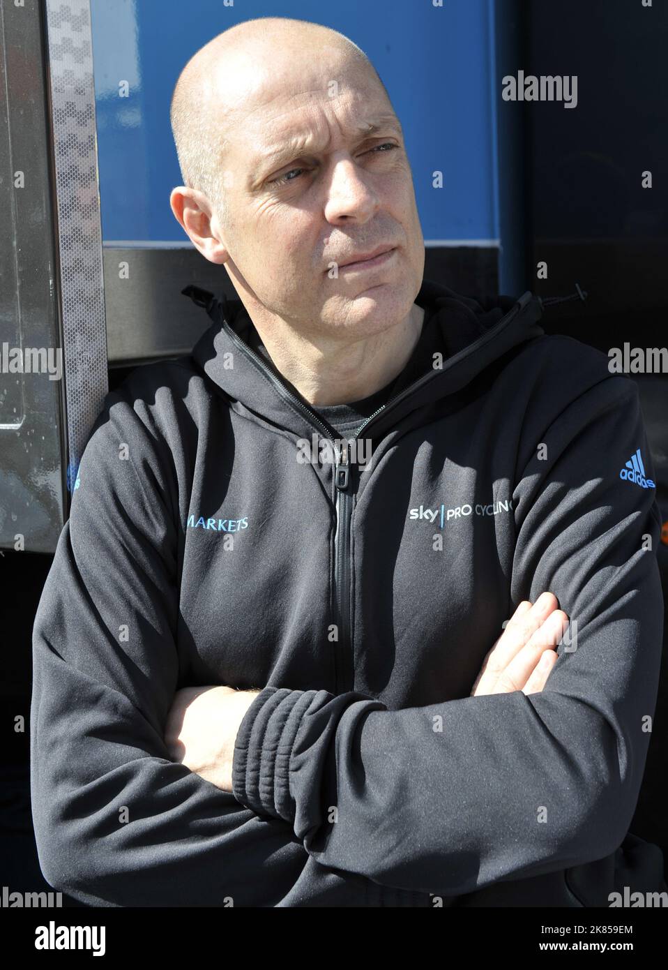Paris Nice, Col D'Eze final day Time trial, David Brailsford Director of Team Sky  Stock Photo