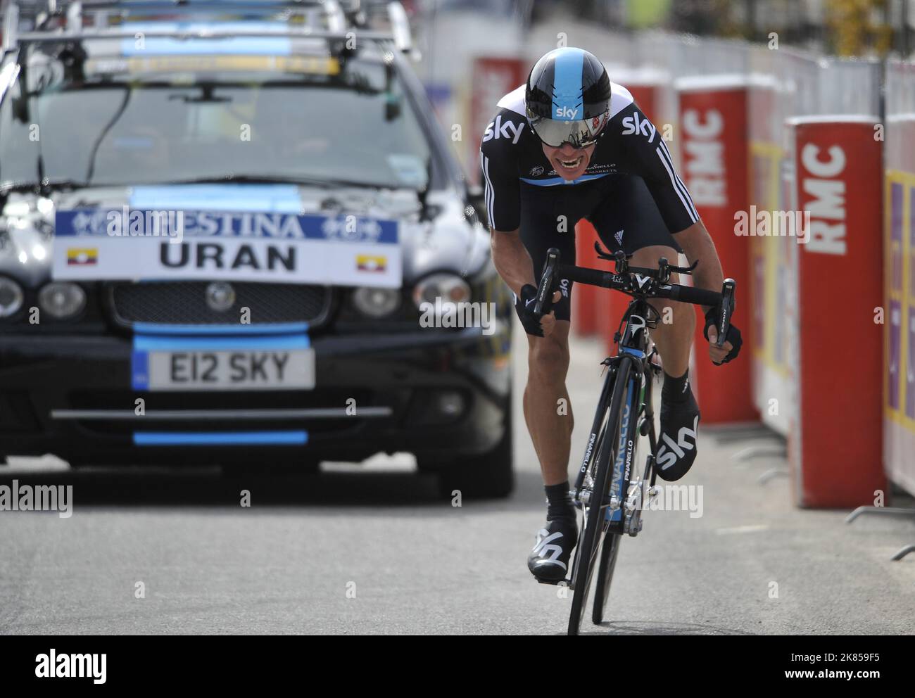 Line Rigo Paris Nice, Col D'Eze final day Time trial, Rigoberto Uran of team Sky ...