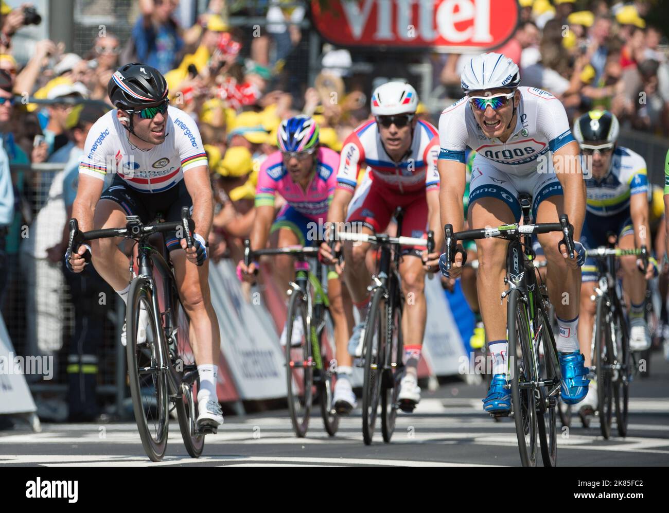 Marcel Kittel team Argos Shimano wins the stage in a sprint finish