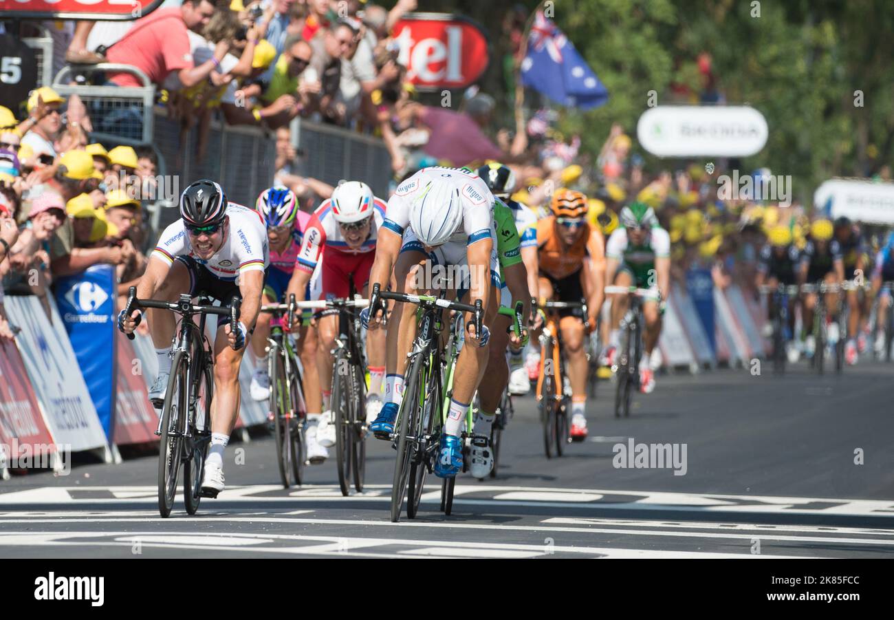 Marcel Kittel team Argos Shimano wins the stage in a sprint finish