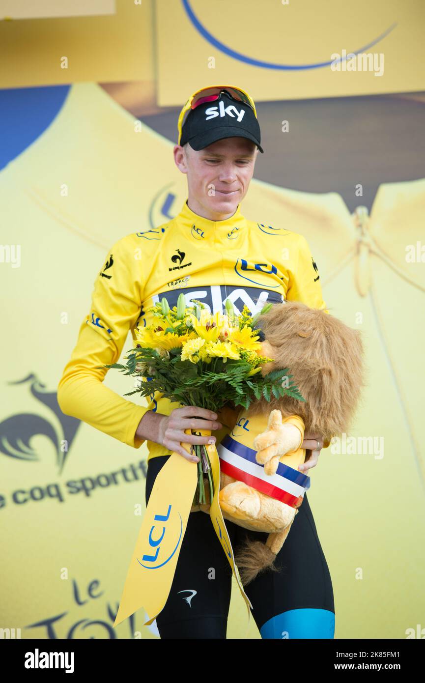 Chris Froome of team Sky Procycling wins the 242.5km stage and