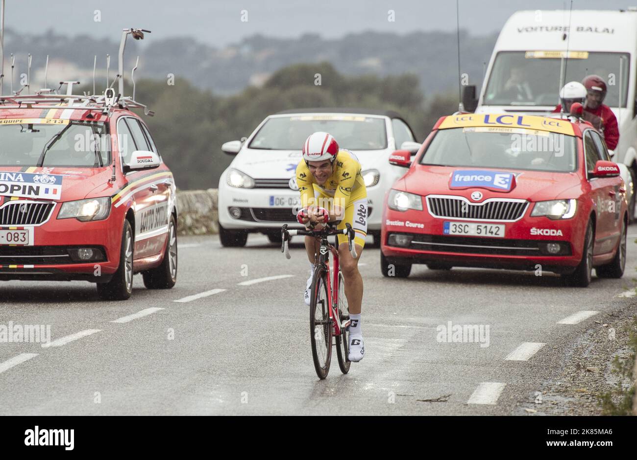 STAGE 7 - 9.5km - Nice - Col D'Eze - Cote D'Azure - Final day's time trial. Tony Gallopin Stock Photo