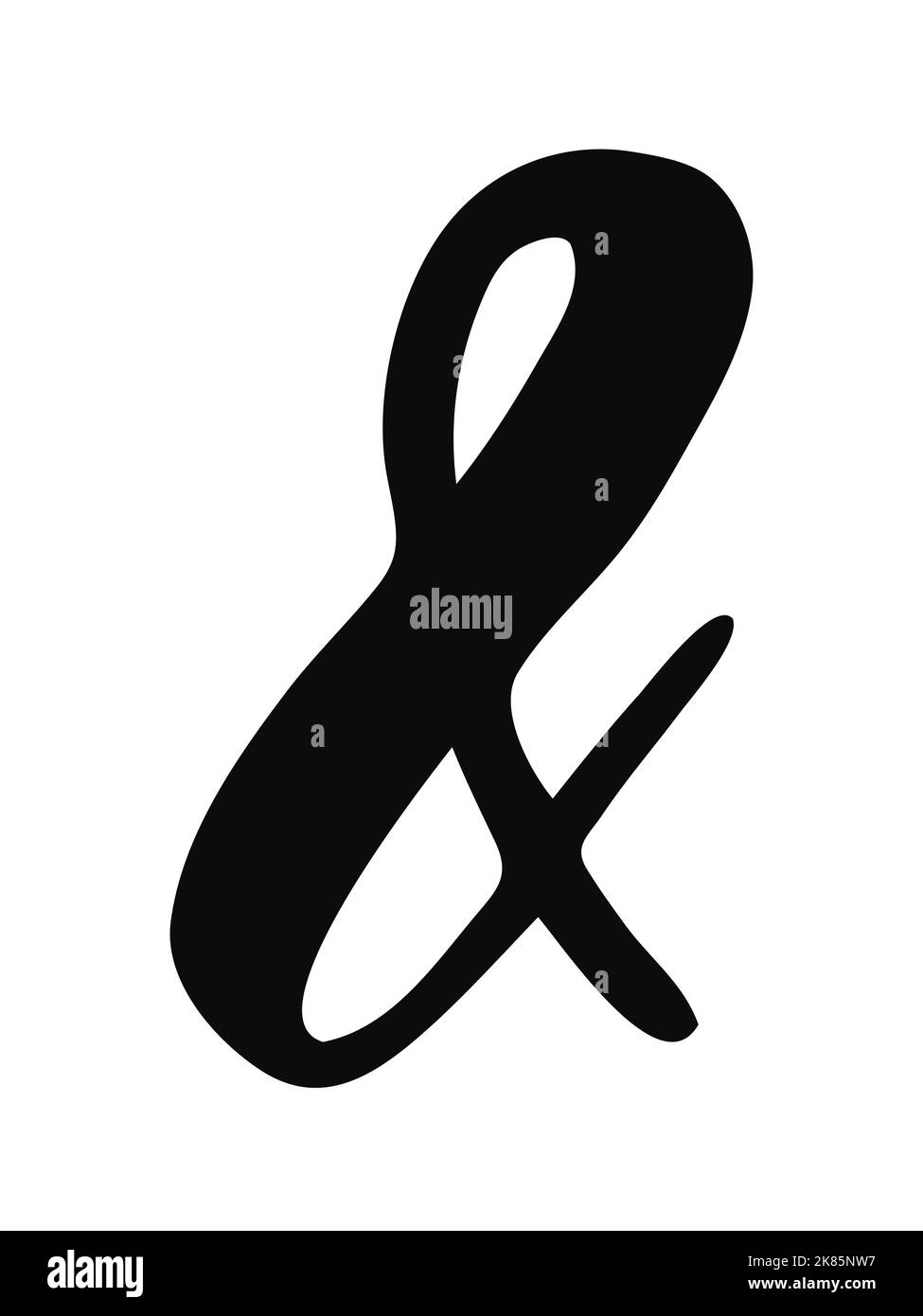 Hand painted black ink ampersand symbol isolated on white Stock Vector ...