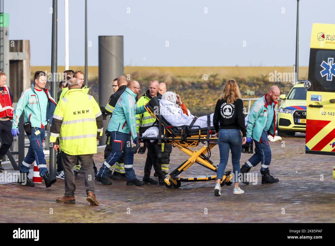 Terschelling, Netherlands. 21st Oct, 2022. 20221021 092803 HARLINGEN An injured passenger