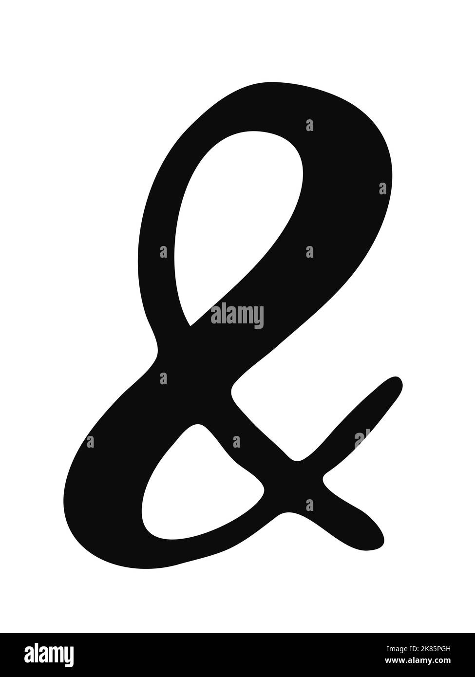 Hand painted black ink ampersand symbol isolated on white Stock Vector ...