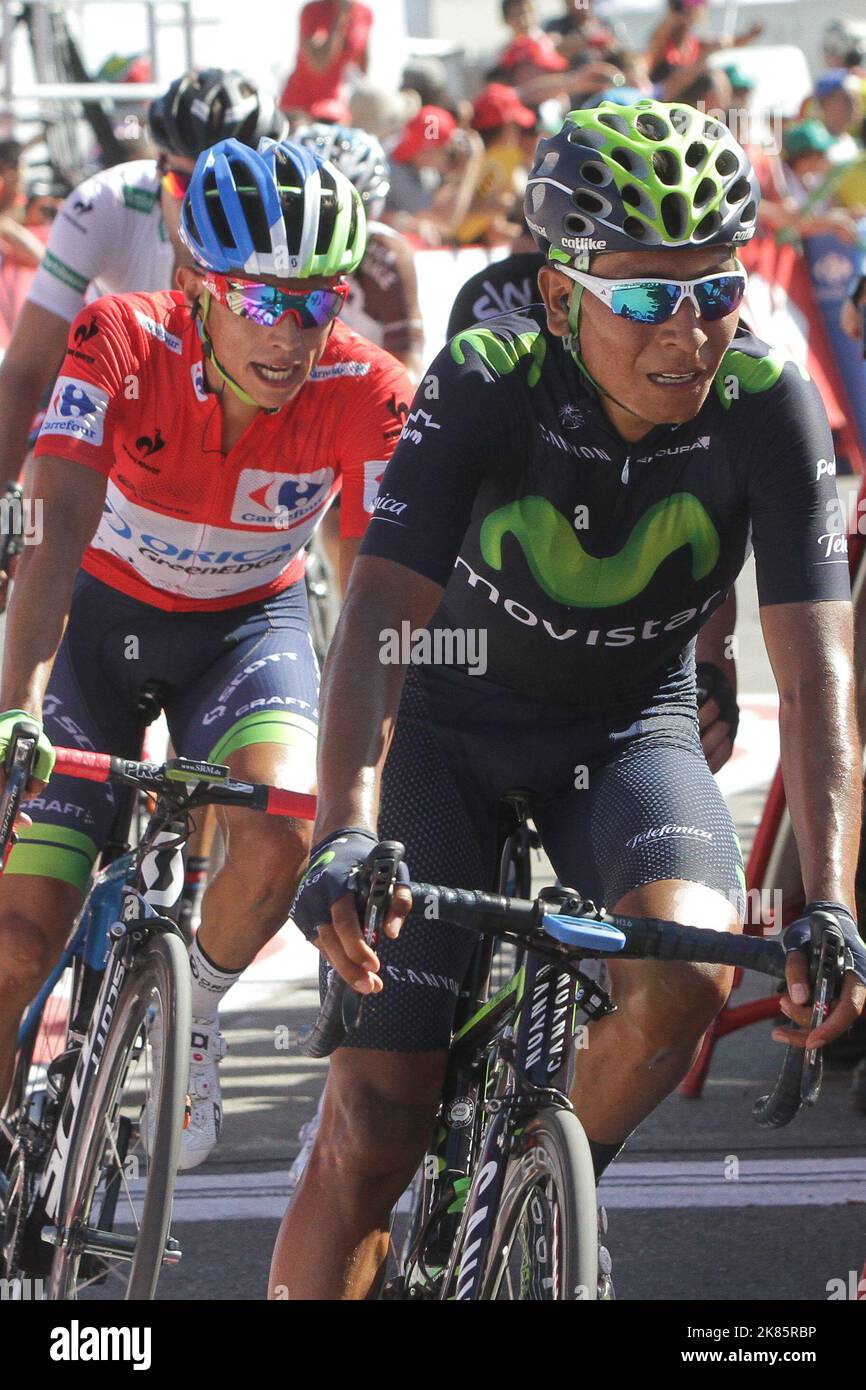 MovieStar team's Nairo Quintana during stage 4 Estepona to Vejer de la Frontera Stock Photo