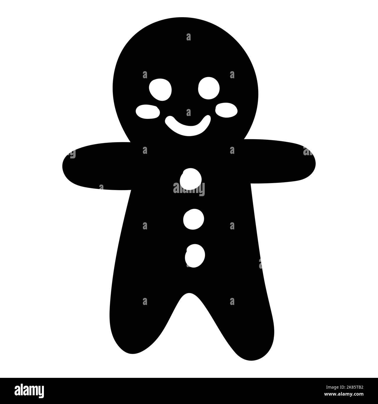 Holiday Christmas ginger bread man cookie, Vector Illustration. Stock Vector