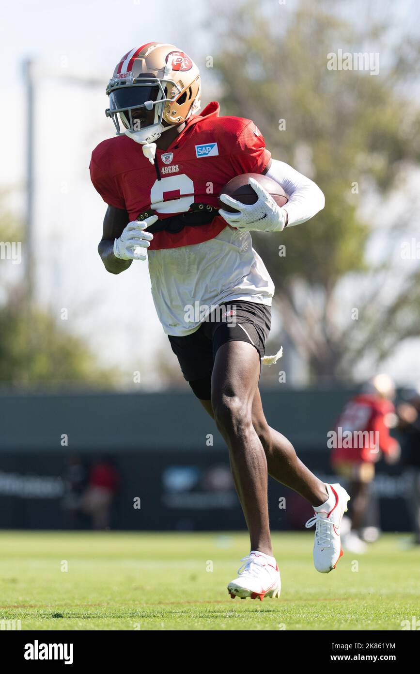 Oct 20, 2022; Santa Clara, California, USA;  San Francisco 49ers wide receiver Ray-Ray McCloud III (3) during practice at the SAP Performance Center near Levi’s Stadium. (Stan Szeto/Image of Sport) Stock Photo