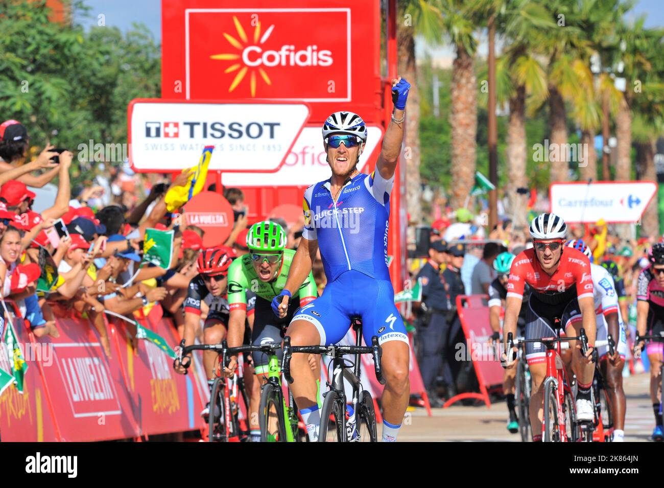 Matteo Trentin (Quick-Step Floors) wins stage 4 of the Vuelta a Espa–a in Tarragona Stock Photo
