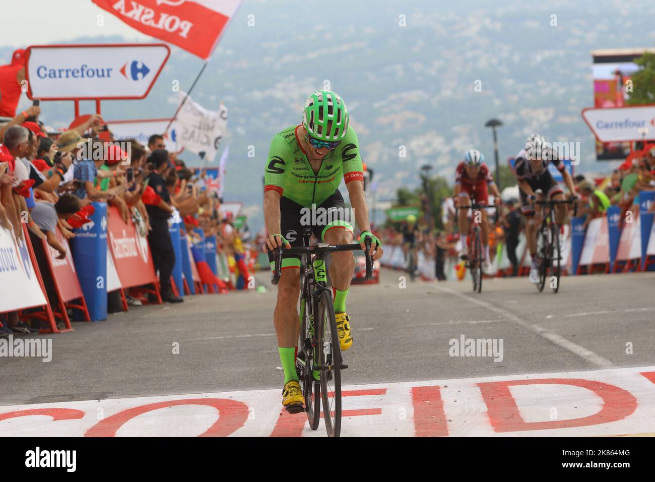 Michael Woods (Cannondale Drapac) comes 3rd stage 9 of the Tour of Spain 2017 Stock Photo