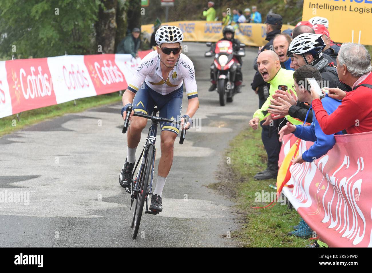 Stefan Denifl (Aut) Aqua Blue Sport wins Stage 17 from Villadiego - Los Machucos of the Tour of Spain 2017 Stock Photo