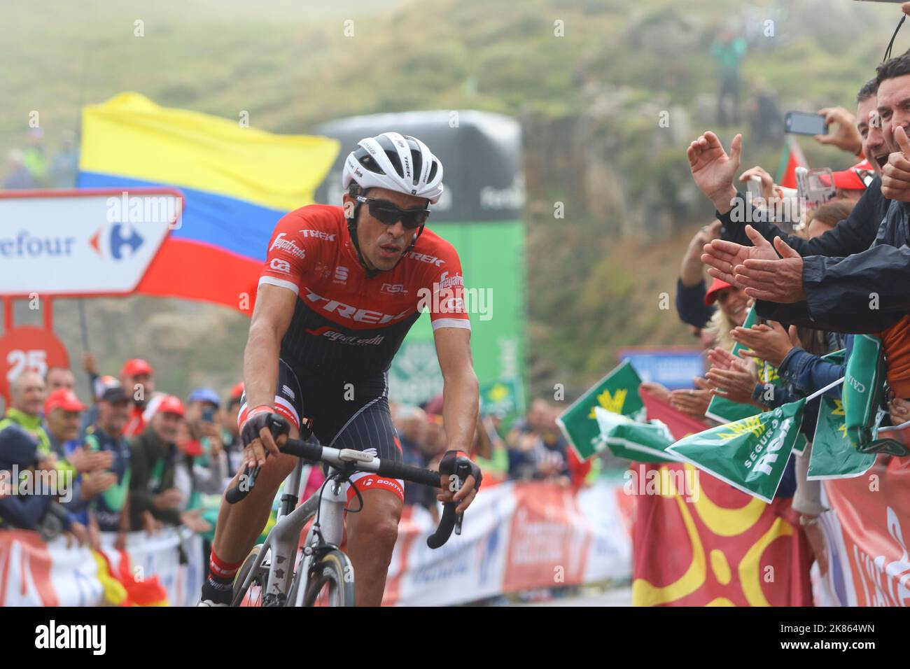 Aberto Contador Spain Trek, comes 2nd in Stage 17 from Villadiego - Los Machucos of the Tour of Spain 2017 Stock Photo