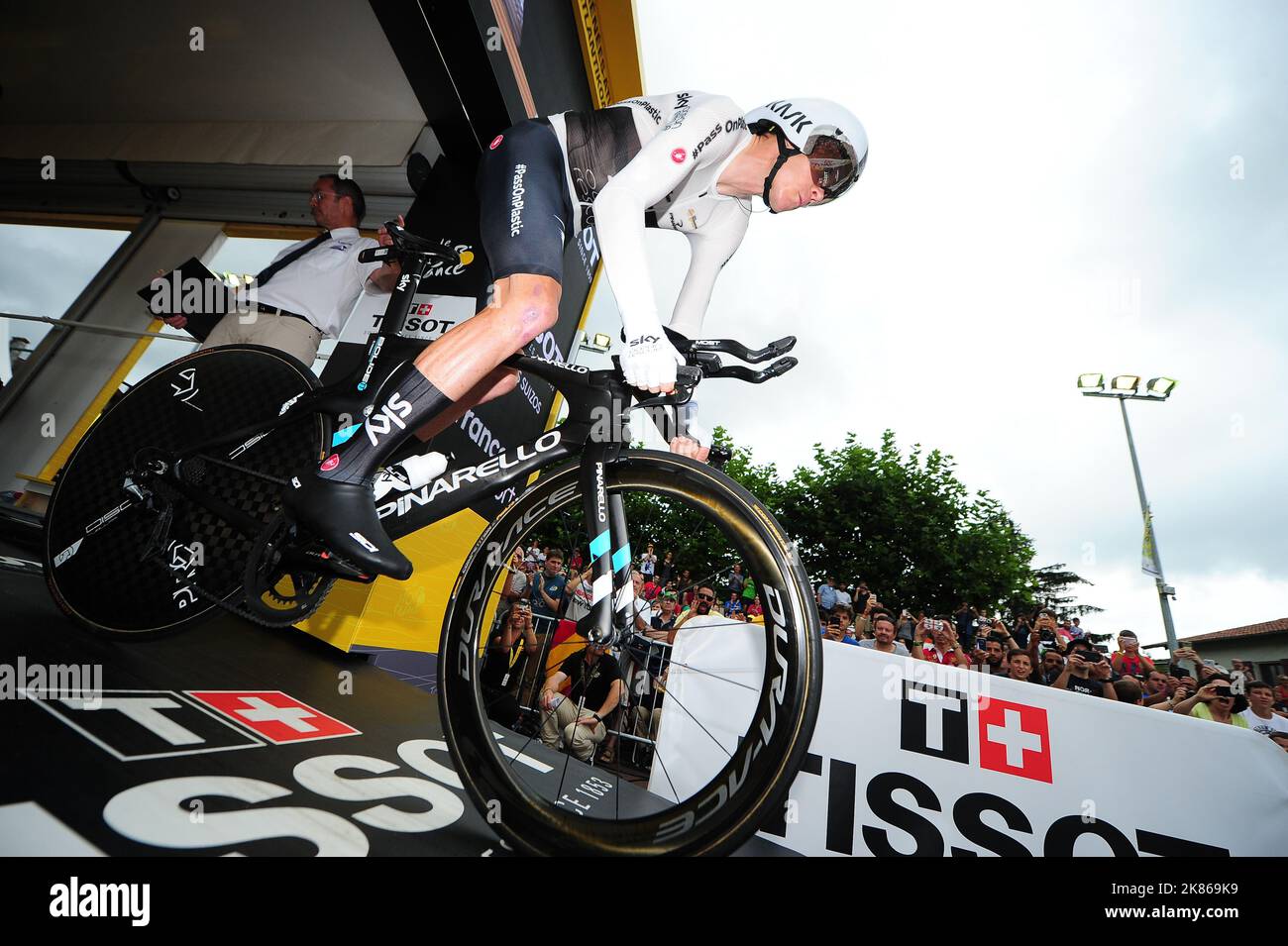 Great Britain's Chris Froome at the start ofthe race.  Stock Photo