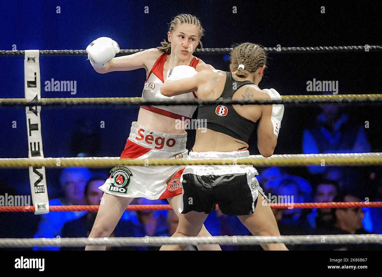 Segolene Lefebvre Still WBF World Champion. World Boxing Federation (WBF) World Super Bantamweight Champion Segolene Lefebvre from France. Stock Photo