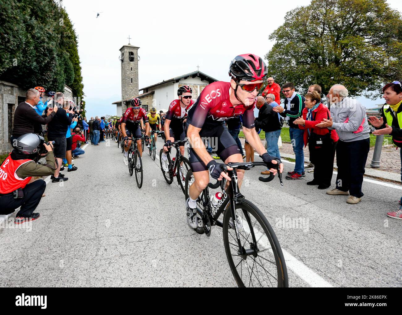 Team Ineos during the Il Lombardia 2019 race in Lombardia, Italy on Saturday October 12, 2019. Stock Photo
