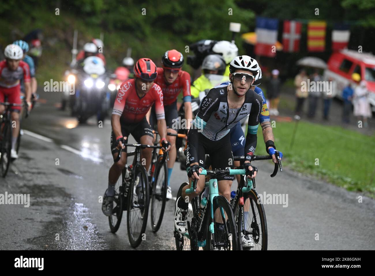 Great Britain's Simon Yates for team Bike Exchange climbs during stage