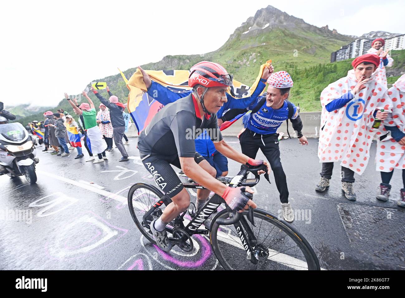 during stage 9 of the Tour de France 2021, Cluses to Tigne. Stock Photo