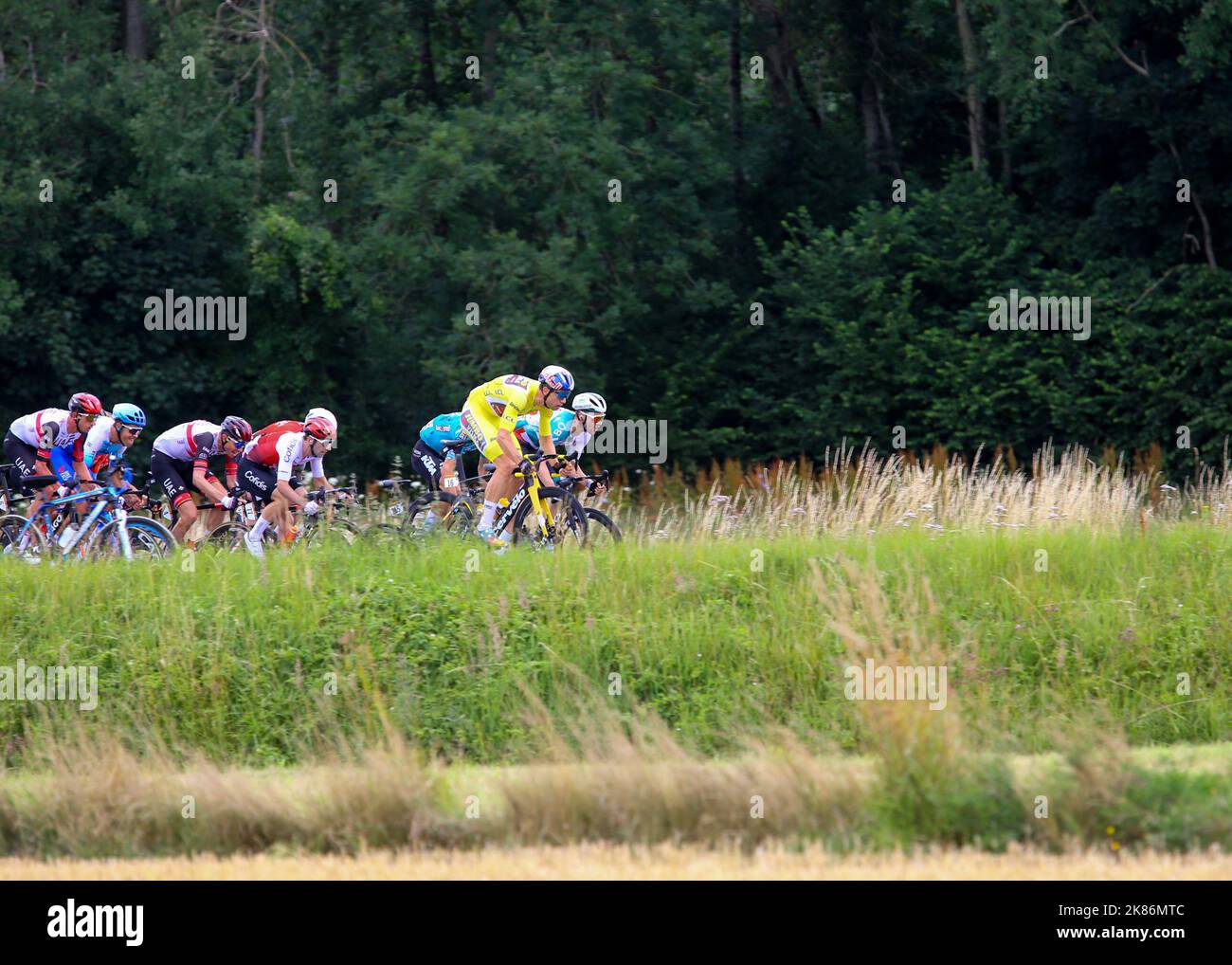 Christopher Goding Wout Van Aert launching his stage long attack during Tour De France ...